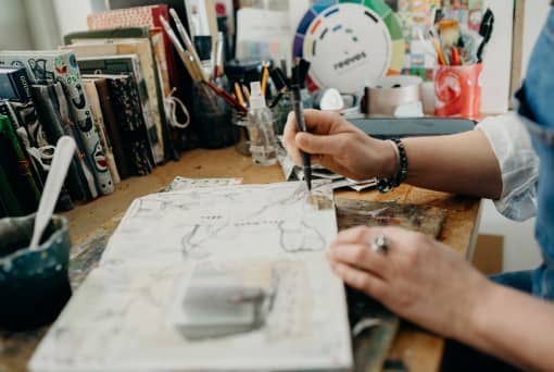 Journaling at desk2 510x342 - Lucy MacBrayne Art